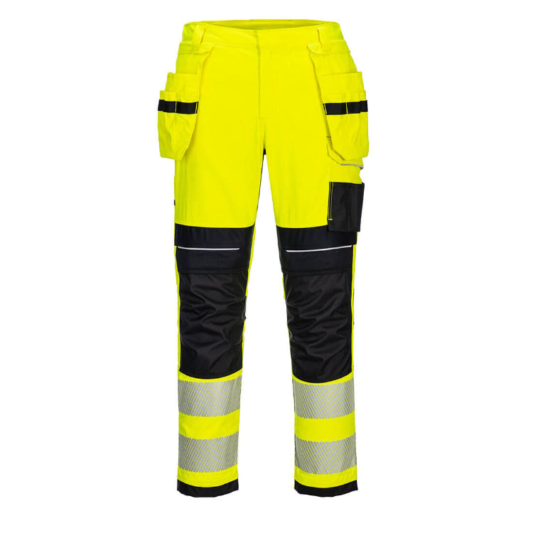 Portwest PW3 FR Hi-Vis Holster Trousers Yellow/Black FR407