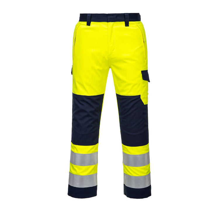 Portwest Hi-Vis Modaflame Trousers Yellow/Navy MV46