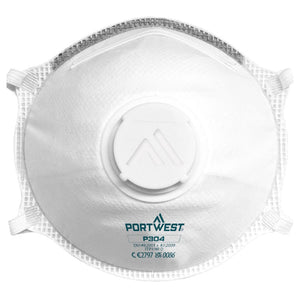 Portwest FFP3 Valved Dolomite Light Cup Respirator White P304 - Pack of 10