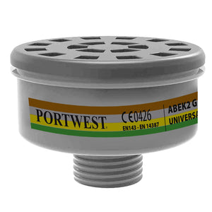 Portwest ABEK2 Gas Filter Universal Thread Black P926 - Pack of 4