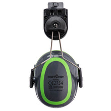 Load image into Gallery viewer, Portwest HV Extreme Ear Defenders Low Clip-On Grey/Green PW75
