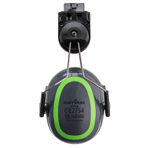 Portwest HV Extreme Ear Defenders Low Clip-On Grey/Green PW75