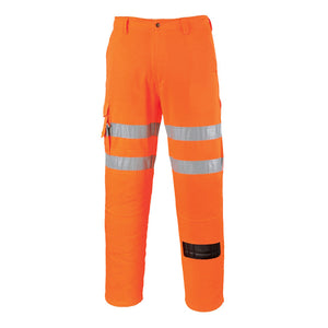 Portwest Hi-Vis Rail Work Trousers Orange RT46