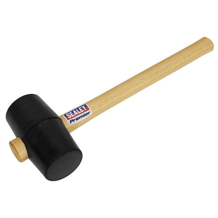 Sealey Black Rubber Mallet 1.75lb - Wooden Shaft (Premier)