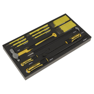 Sealey Toolchest Combination 16 Drawer Ball-Bearing Slides - Black/Grey & 420pc Tool Kit (Siegen)