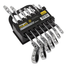 Load image into Gallery viewer, Sealey Flexi-Head Ratchet Combination Spanner Set 7pc Metric (Siegen)
