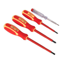 Load image into Gallery viewer, Sealey Electrician&#39;s Screwdriver Set 4pc VDE Approved (Siegen)
