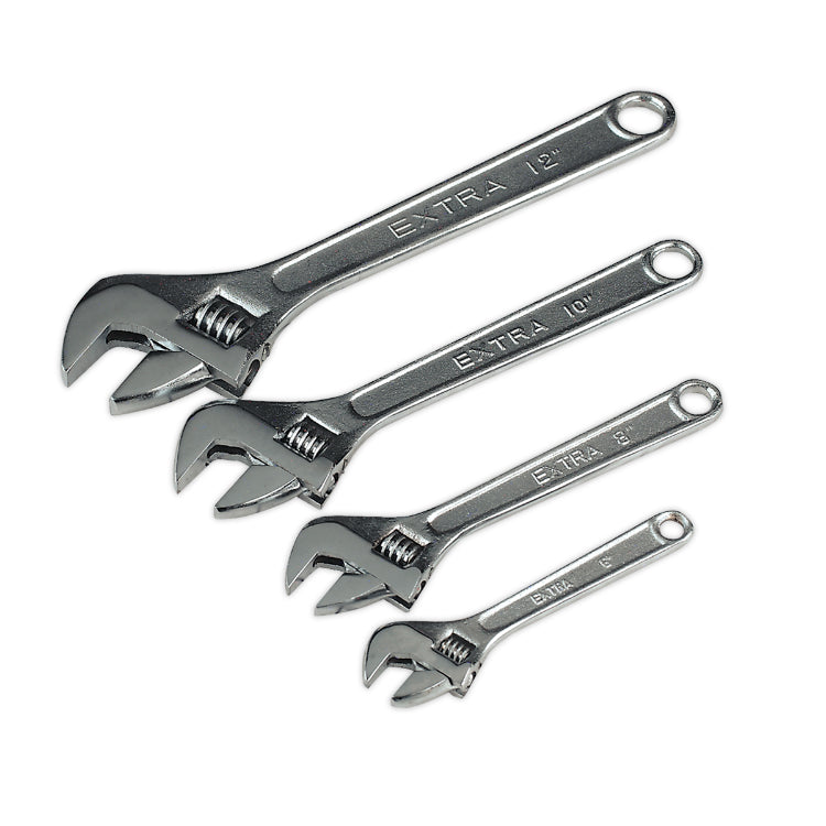 Sealey Adjustable Wrench Set 4pc 150, 200, 250 & 300mm (6