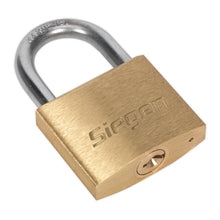 Load image into Gallery viewer, Sealey Brass Body Padlock 40mm - Brass Cylinder
