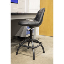 Load image into Gallery viewer, Sealey Workshop Stool Pneumatic, Adjustable Height Swivel Seat &amp; Back Rest (660-800mm)
