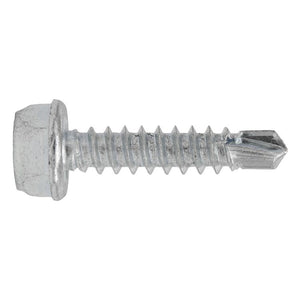 Sealey Self-Drilling Screw 4.2 x 19mm Hex Head Zinc - Pack of 100
