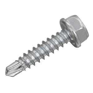 Sealey Self-Drilling Screw 4.2 x 19mm Hex Head Zinc - Pack of 100