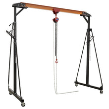 Load image into Gallery viewer, Sealey Portable Lifting Gantry Crane Adjustable 0.5 Tonne &amp; Hoist Combo
