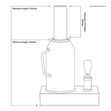 Load image into Gallery viewer, Sealey Bottle Jack 30 Tonne (Min/Max Height - 260/420mm)
