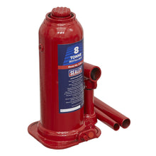 Load image into Gallery viewer, Sealey Bottle Jack 8 Tonne (Min/Max Height - 222/447mm) (SJ8)
