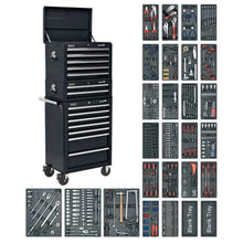 Load image into Gallery viewer, Sealey Toolchest Combination 14 Drawer Ball-Bearing Slides - Black &amp; 1179pc Tool Kit
