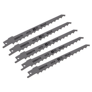 Sealey Reciprocating Saw Blade Pruning & Coarse Wood 150mm (6") 3tpi - Pack of 5