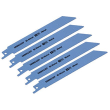 Load image into Gallery viewer, Sealey Reciprocating Saw Blade Metal 150mm (6&quot;) 18tpi - Pack of 5 (SRBR622EF)
