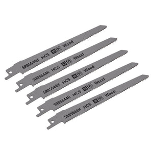 Sealey Reciprocating Saw Blade Clean Wood 150mm (6") 10tpi - Pack of 5