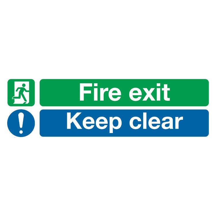 Sealey Safe Conditions Safety Sign - Fire Exit Keep Clear