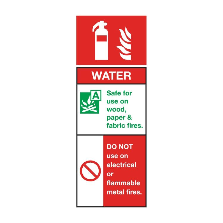 Sealey Safe Conditions Safety Sign - Water Fire Extinguisher