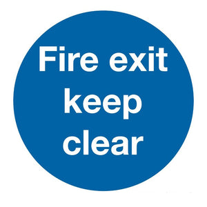 Sealey Mandatory Safety Sign - Fire Exit Keep Clear