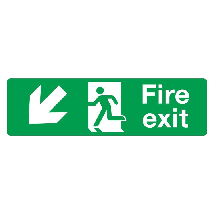 Sealey Safe Conditions Safety Sign - Fire Exit (Down Left)