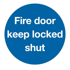 Sealey Mandatory Safety Sign - Fire Door Keep Locked Shut
