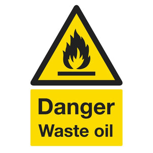 Sealey Warning Safety Sign - Danger Waste Oil
