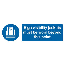 Load image into Gallery viewer, Sealey Mandatory Safety Sign - High Visibility Jackets Must Be Worn Beyond This Point
