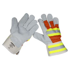 Sealey Reflective Riggers Gloves - Pair