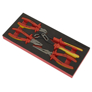 Sealey Insulated Pliers Set 4pc, Tool Tray - VDE Approved