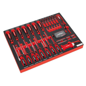Sealey Toolchest Combination 14 Drawer Ball-Bearing Slides - Red & 446pc Tool Kit (Premier)