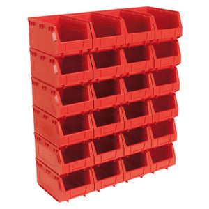 Sealey Plastic Storage Bin 150 x 240 x 130mm Red - Pack of 24