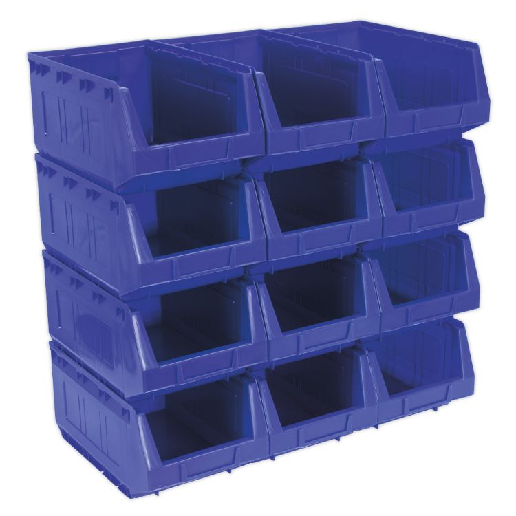 Sealey Plastic Storage Bin 210 x 355 x 165mm Blue - Pack of 12