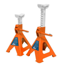 Load image into Gallery viewer, Sealey Axle Stands (Pair) 2 Tonne Capacity per Stand Ratchet Type - Orange
