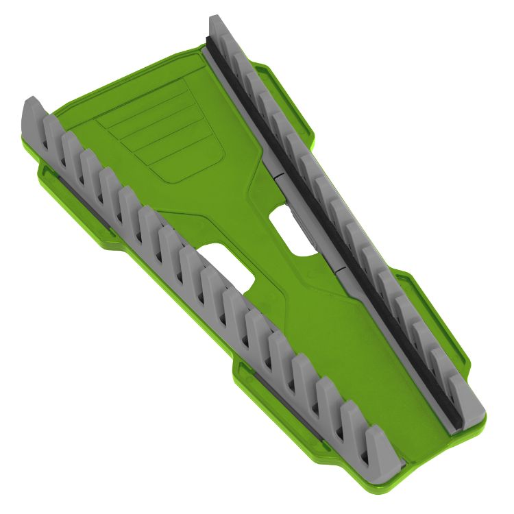 Sealey Reversible Spanner Rack 16pc - Hi-Vis Green (Premier)