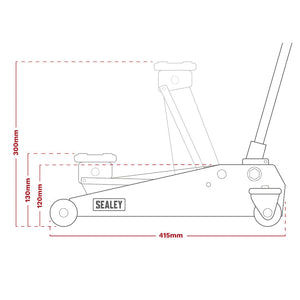 Sealey Trolley Jack 1.5 Tonne Short Chassis