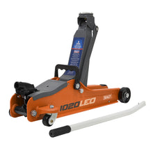 Load image into Gallery viewer, Sealey Trolley Jack 2 Tonne Low Entry Short Chassis &amp; Accessories Bag Combo - Orange
