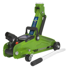 Load image into Gallery viewer, Sealey Trolley Jack 2 Tonne Short Chassis in Storage Case (450mm) - Hi-Vis Green
