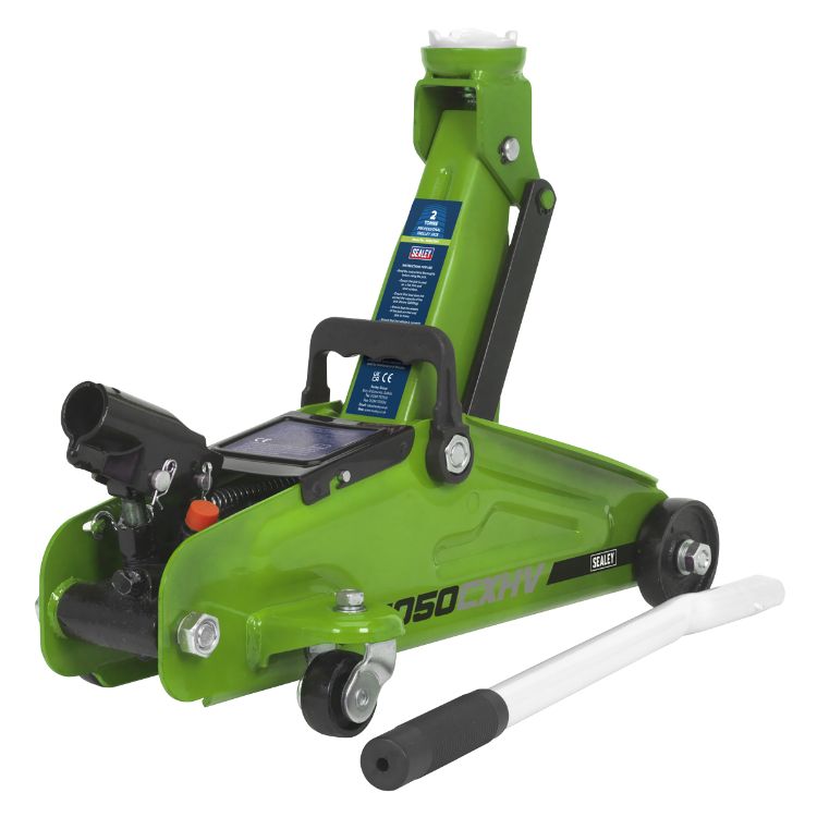 Sealey Trolley Jack 2 Tonne Short Chassis - Hi-Vis