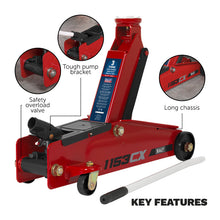 Load image into Gallery viewer, Sealey Trolley Jack 3 Tonne Long Reach Heavy-Duty
