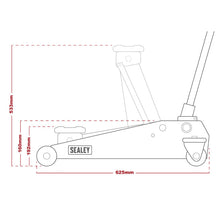 Load image into Gallery viewer, Sealey Long Reach High Lift SUV Trolley Jack 3 Tonne
