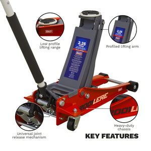Sealey Trolley Jack 2.25 Tonne Low Profile Rocket Lift - Red