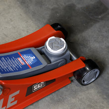 Load image into Gallery viewer, Sealey 180° Handle Trolley Jack 2 Tonne Low Profile Short Chassis - Red
