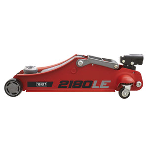 Sealey 180° Handle Trolley Jack 2 Tonne Low Profile Short Chassis - Red