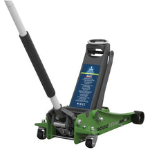 Load image into Gallery viewer, Sealey Trolley Jack 3 Tonne Low Profile Rocket Lift - Hi-Vis Green
