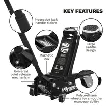 Load image into Gallery viewer, Sealey Trolley Jack 3 Tonne Low Profile Rocket Lift Black
