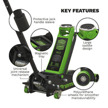 Load image into Gallery viewer, Sealey Trolley Jack 3 Tonne Low Profile Rocket Lift Green

