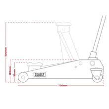 Load image into Gallery viewer, Sealey Viking 3 Tonne Low Profile Professional Trolley Jack, Rocket Lift
